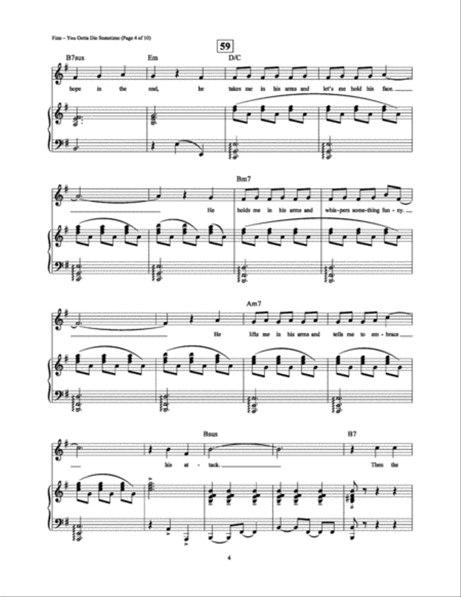 You Gotta Die Sometime Piano, Vocal, Guitar scores gallery preview page 4