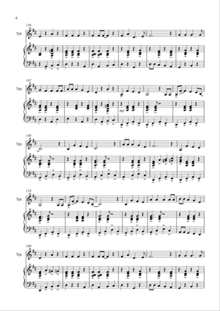 3 Jazzy Christmas Pieces for Trumpet and Piano Trumpet Duet scores gallery preview page 6