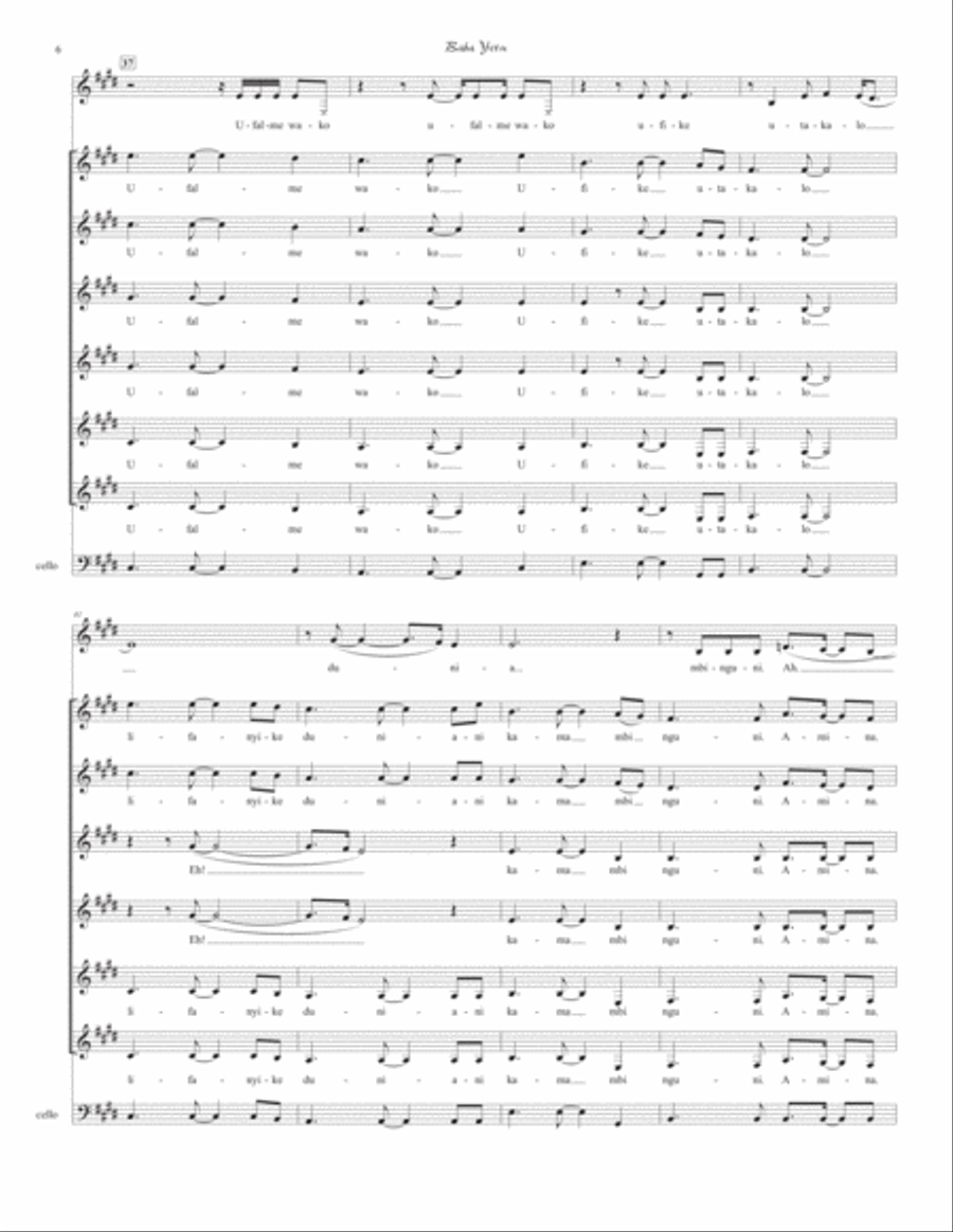Baba Yetu SSAA scores gallery preview page 6