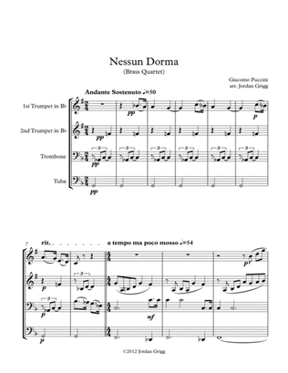 Book cover for Nessun Dorma (Brass Quartet)