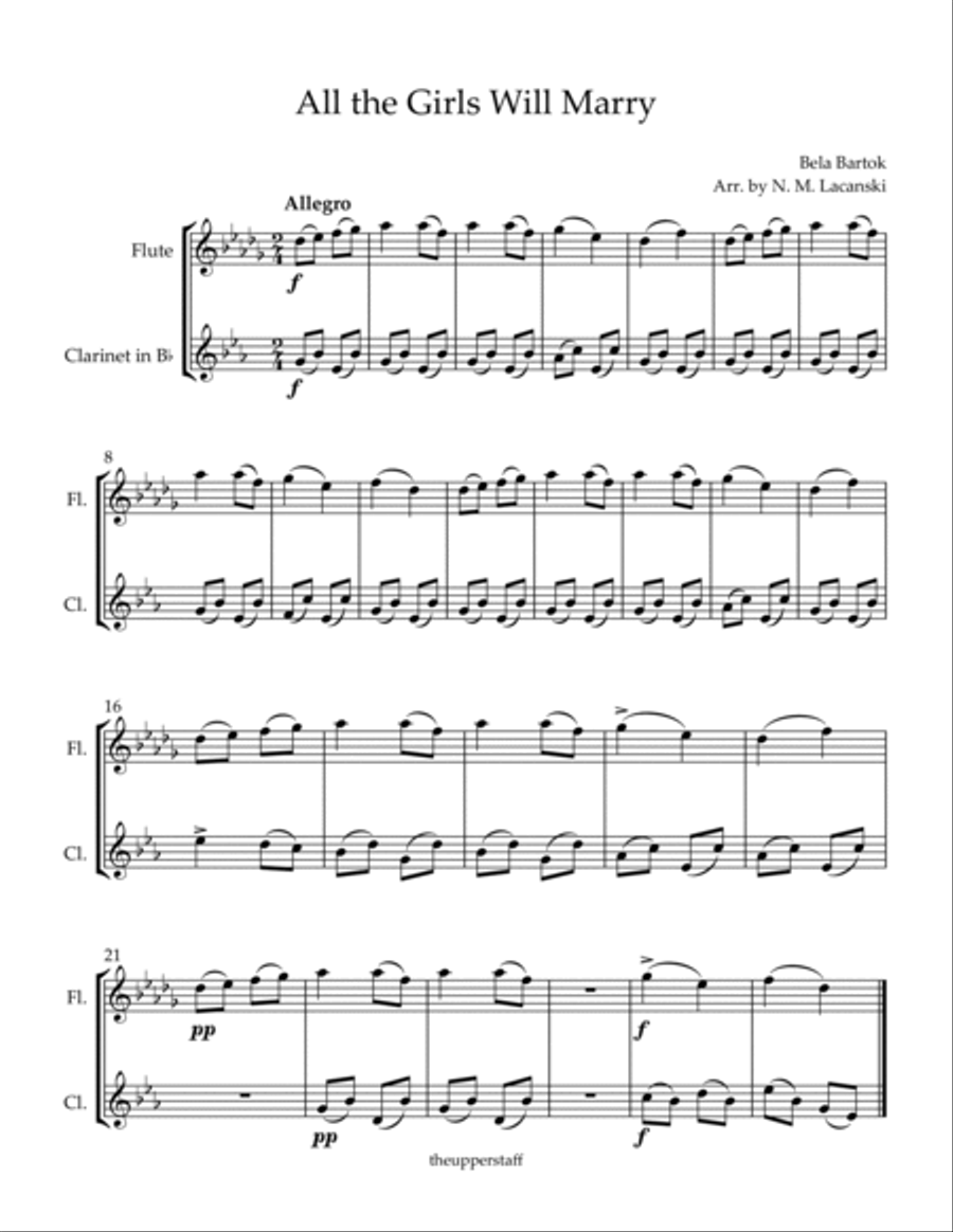 All the Girls Will Marry Woodwind Duet scores gallery preview page 2