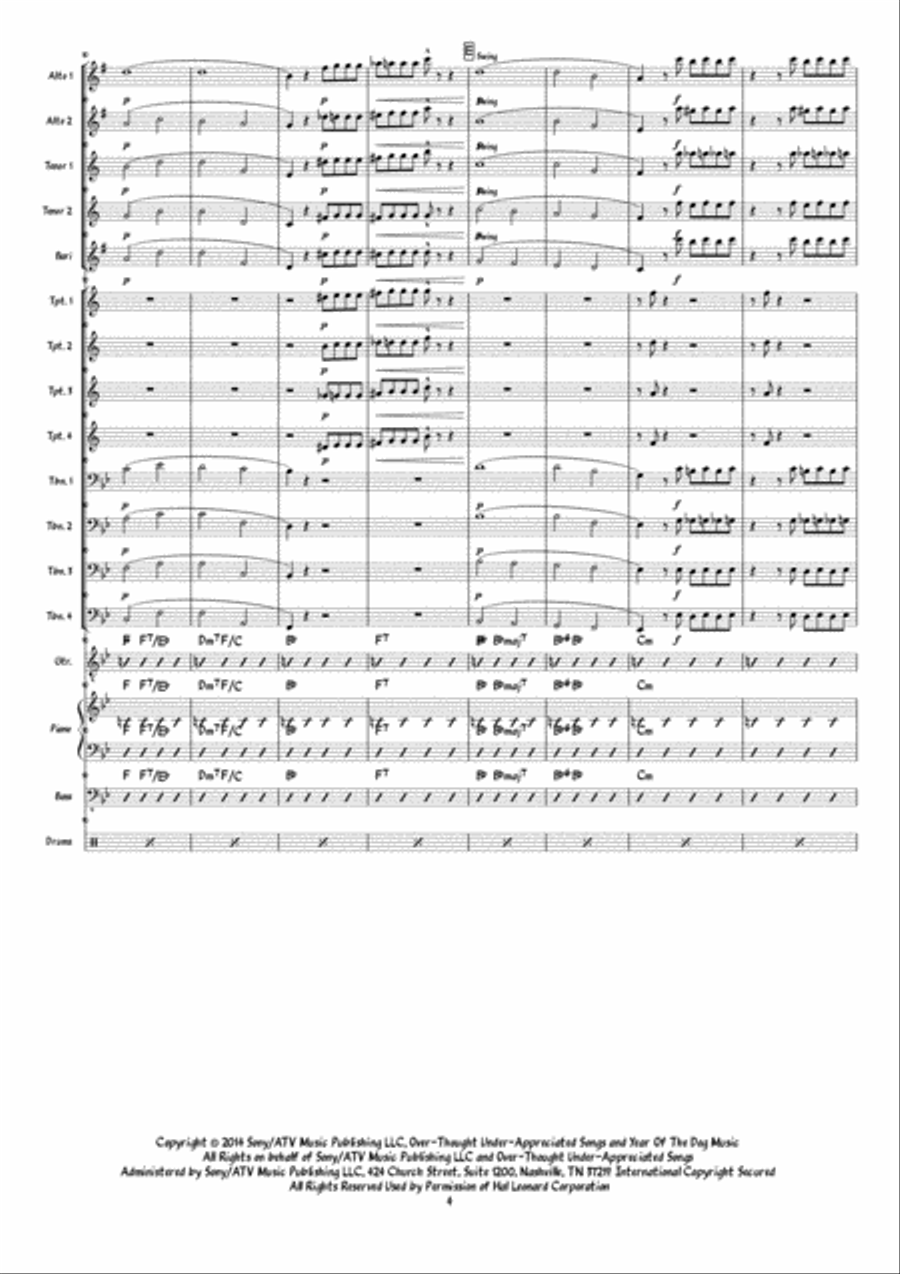 All About That Bass Small Ensemble scores gallery preview page 4