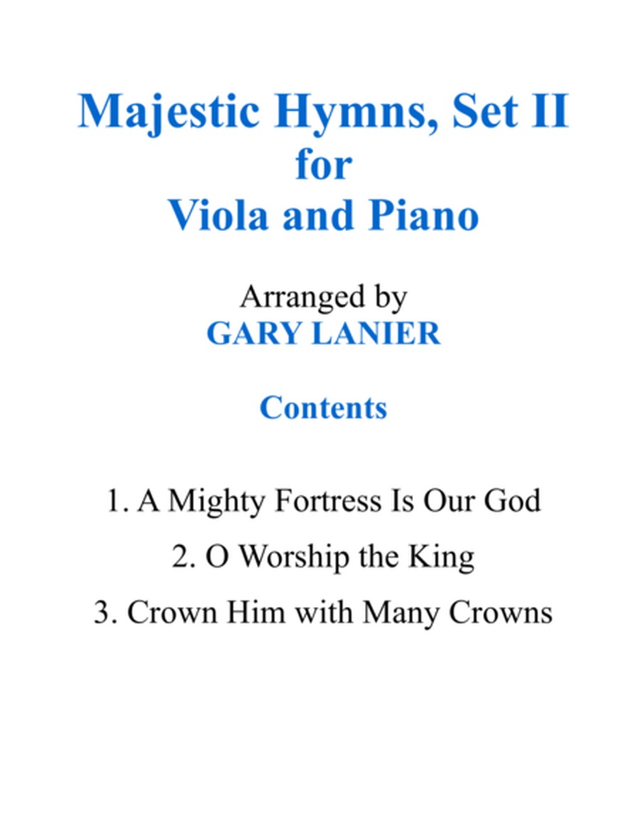 MAJESTIC HYMNS, SET II (Duets for Viola & Piano) image number null