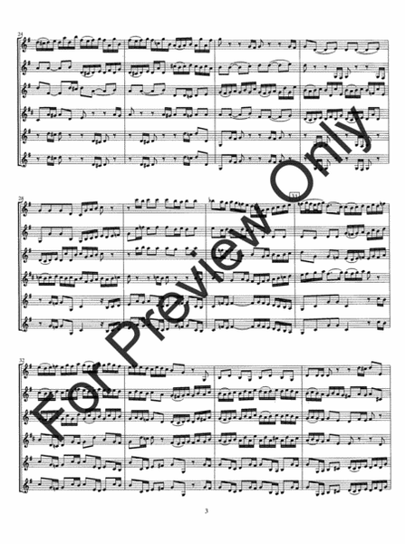 Brandenburg Concerto No. 3 by Johann Sebastian Bach Clarinet - Sheet Music