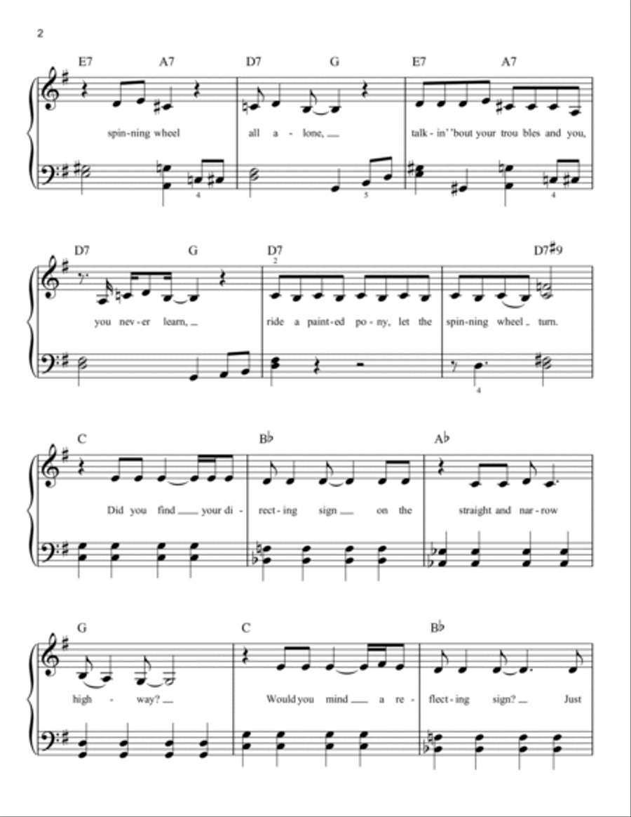 Spinning Wheel Easy Piano scores gallery preview page 2