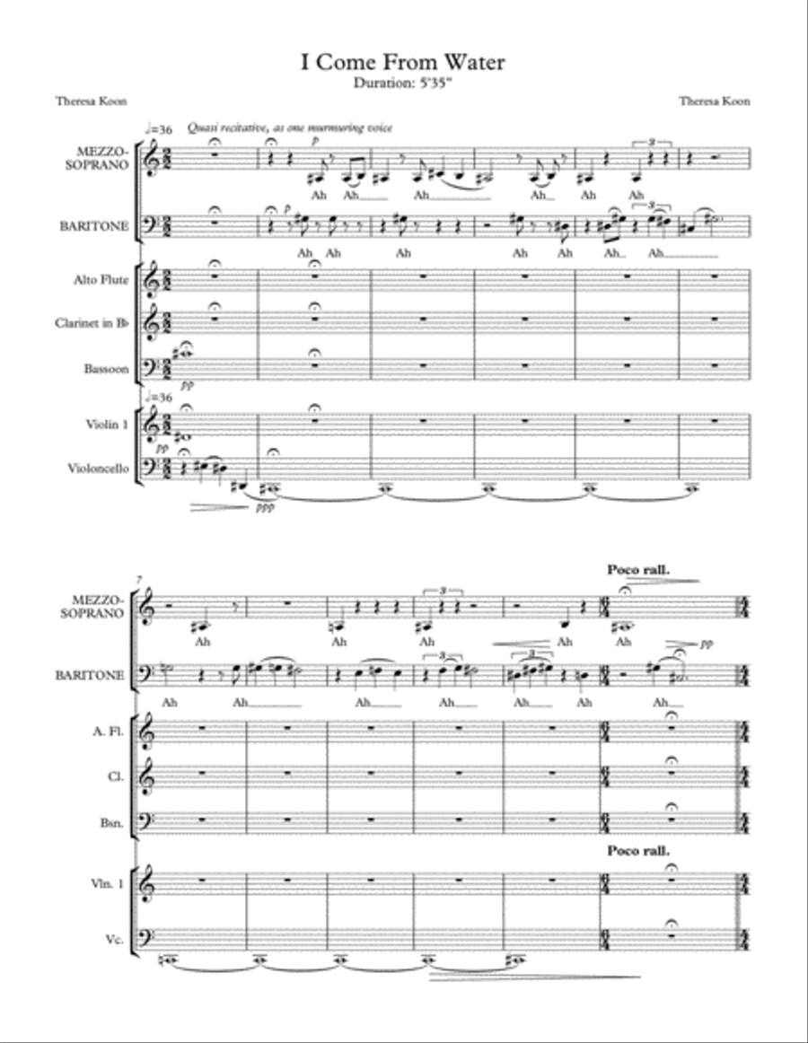 I Come From Water Vocal Duet scores gallery preview page 1