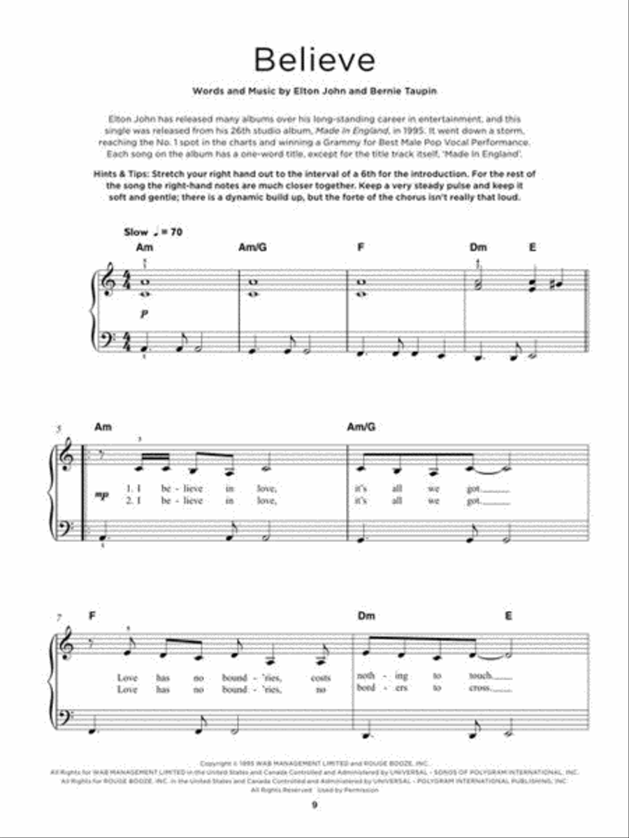 40 Elton John Songs 40 Elton John Songs Easy Piano scores gallery preview page 7