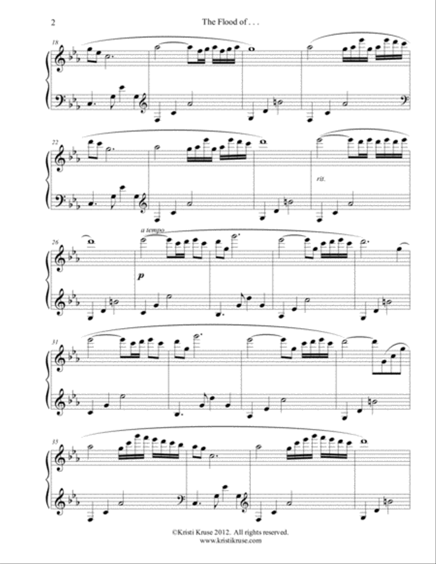 The Flood of . . . Piano Solo scores gallery preview page 3