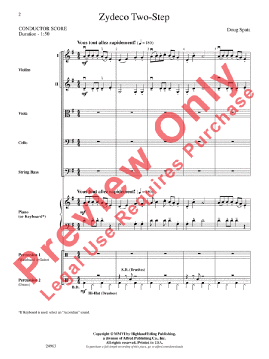 Zydeco Two-Step String Orchestra scores gallery preview page 3