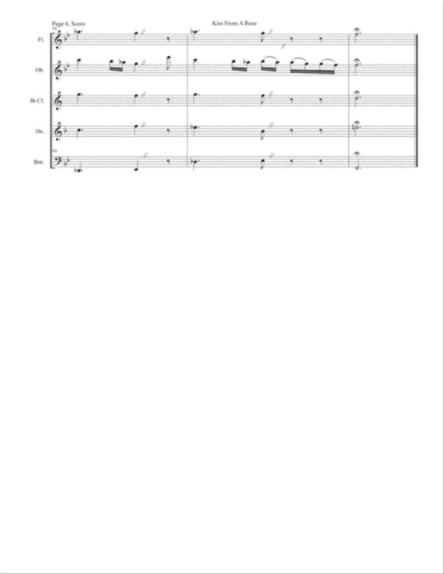 Kiss From A Rose Kiss From A Rose Woodwind Quintet scores gallery preview page 6