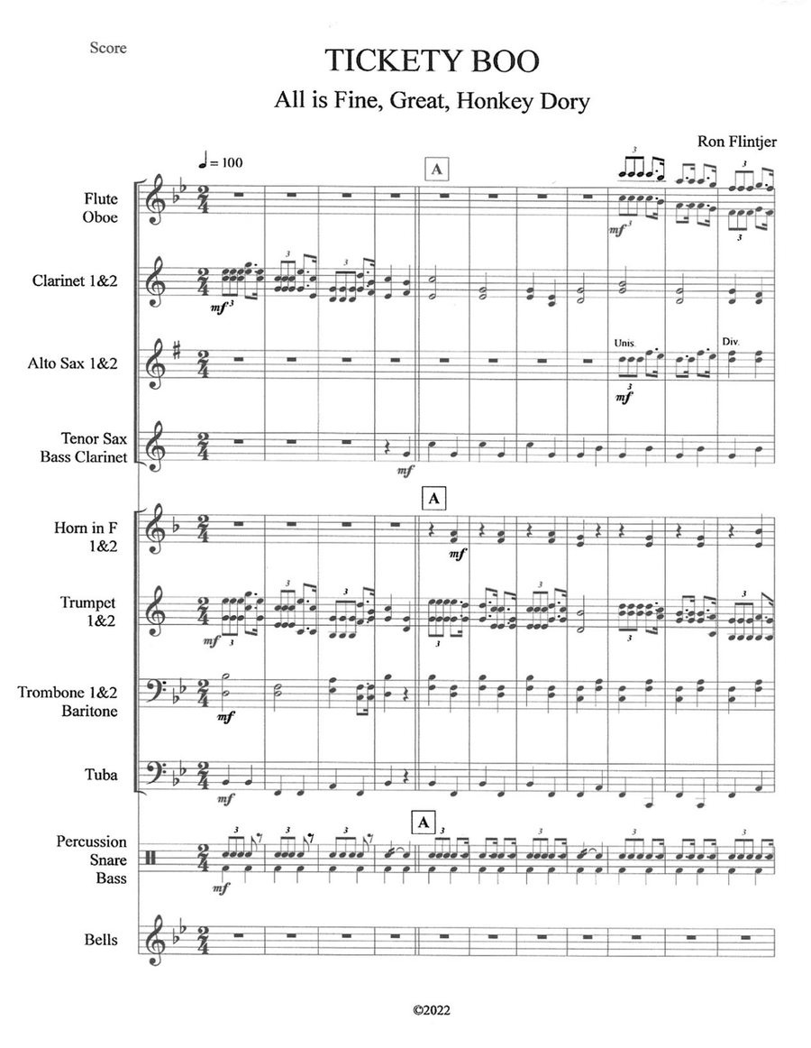 Tickety Boo Concert Band scores gallery preview page 1