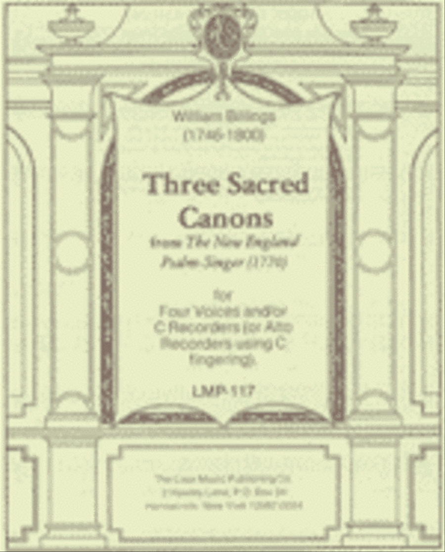 Three Sacred Canons from The New England Psalm Singer (1770) Recorder scores gallery preview page 1