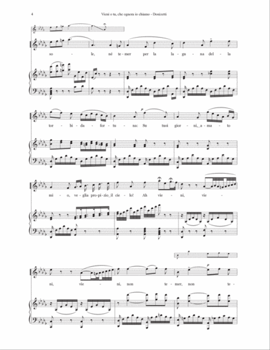 Vieni o tu, che ognora io chiamo - Caterina Cornaro Voice scores gallery preview page 4