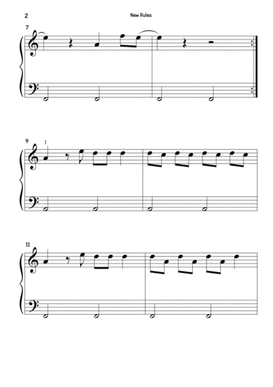 New Rules Easy Piano scores gallery preview page 2