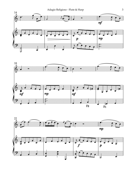 Adagio Religioso, K622, Duet for Flute & Pedal Harp image number null