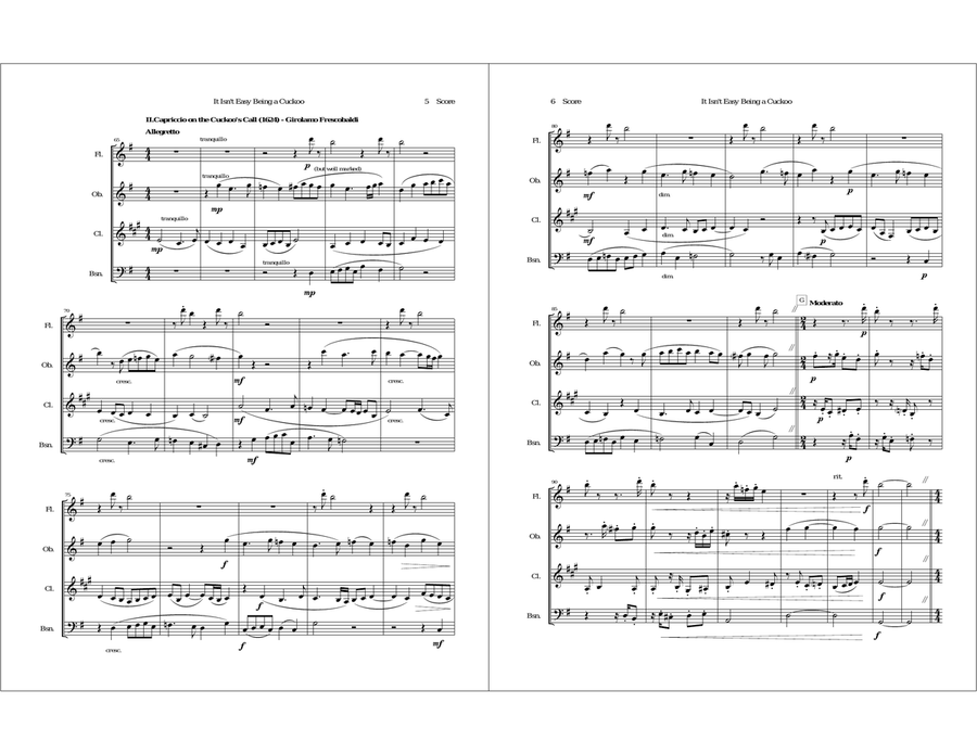 It Isn't Easy Being a Cuckoo for Woodwind Quartet Woodwind Quartet scores gallery preview page 3