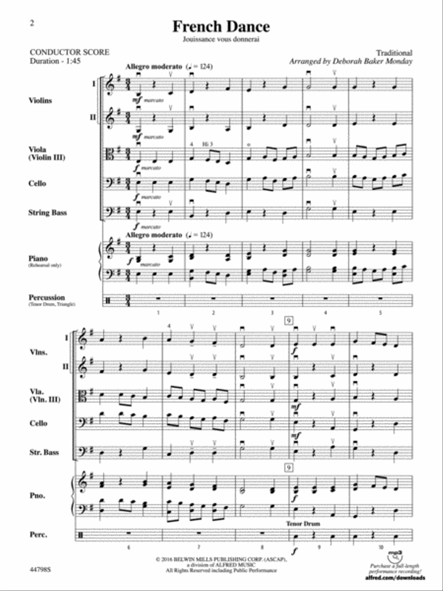 French Dance: Score String Orchestra scores gallery preview page 2
