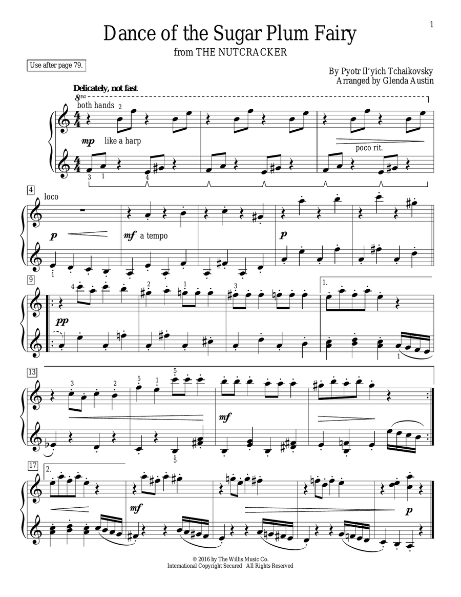 Dance Of The Sugar Plum Fairy (arr. Glenda Austin) Piano Method scores gallery preview page 1
