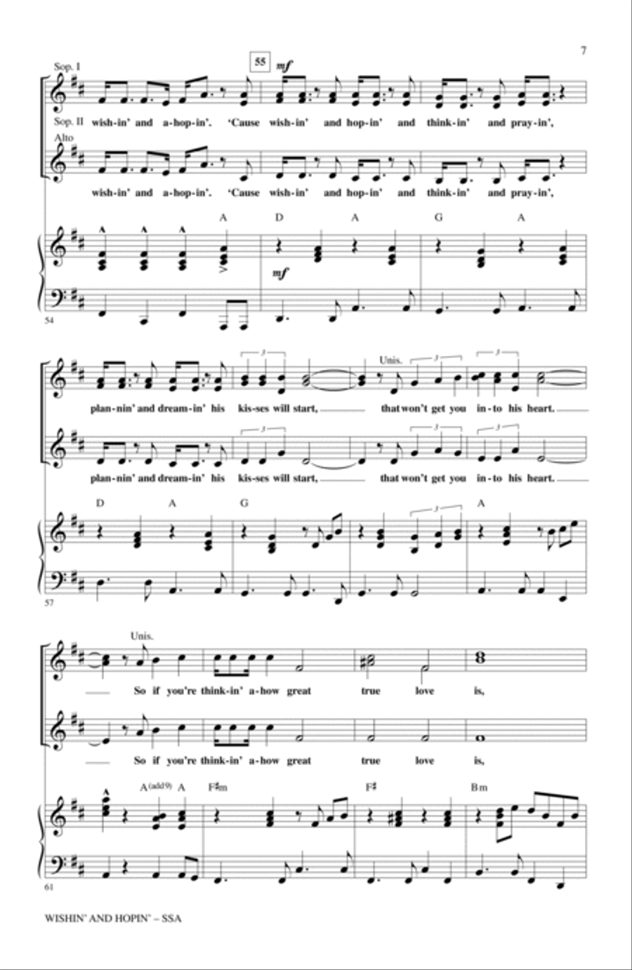 Wishin' And Hopin' (arr. Mac Huff) SSA scores gallery preview page 6