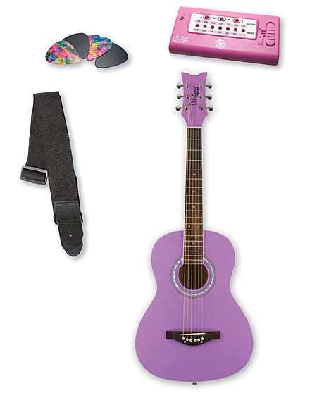 Daisy Rock Girl Guitars: Jr. Miss Acoustic Guitar Pack (Popsicle Purple)