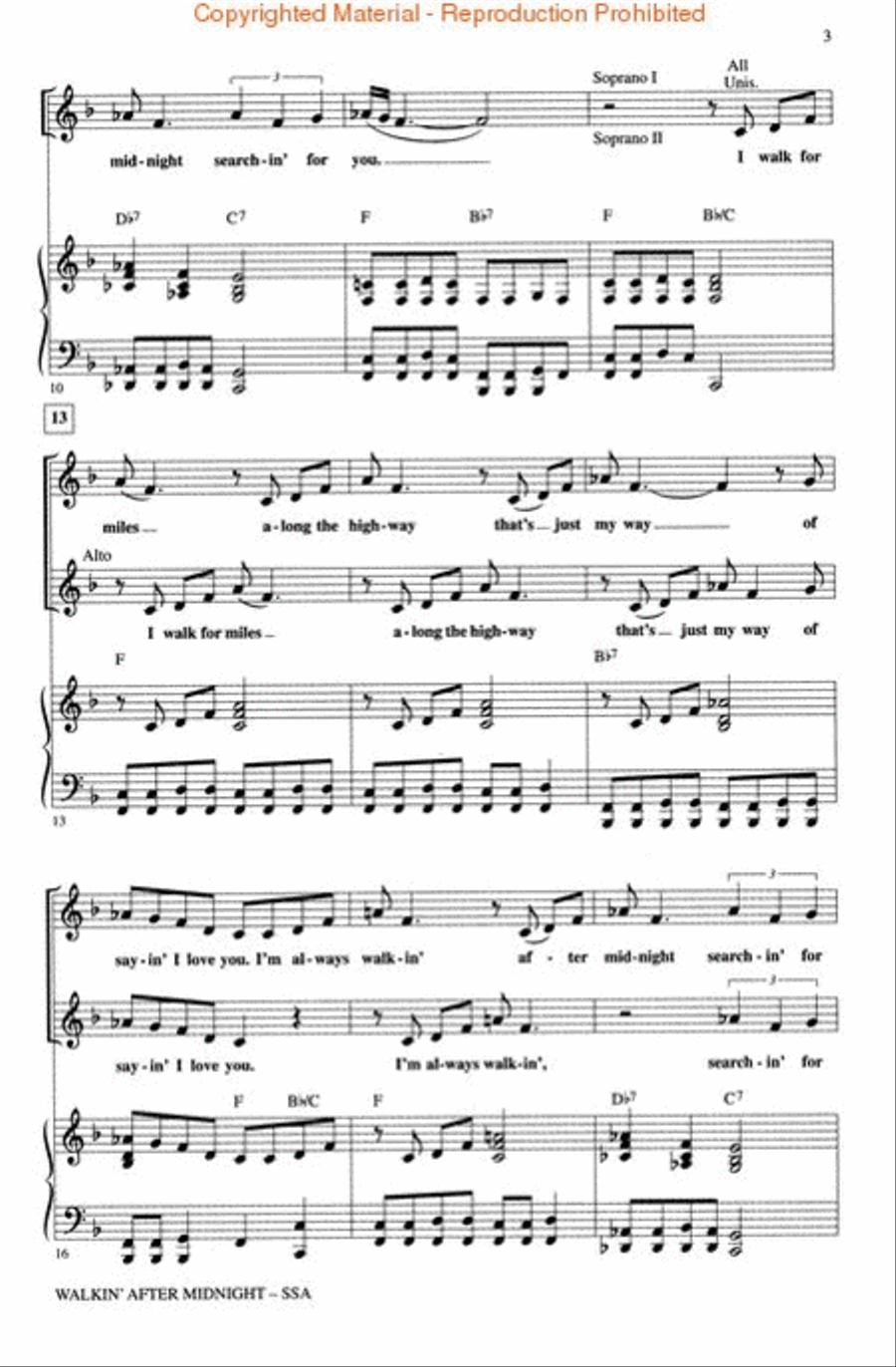 Walkin' After Midnight Walkin' After Midnight SSA scores gallery preview page 3