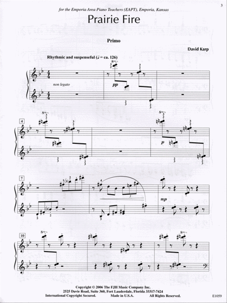 Prairie Fire Prairie Fire Piano Solo scores gallery preview page 3