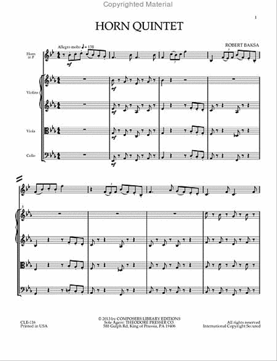 Horn Quintet Brass Quintet scores gallery preview page 2