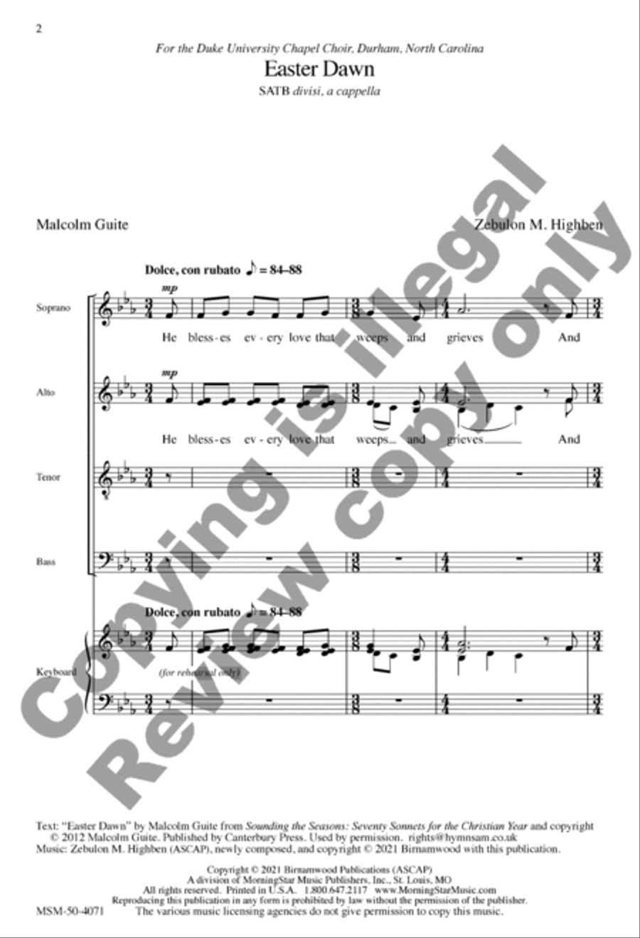 Easter Dawn Divisi scores gallery preview page 2