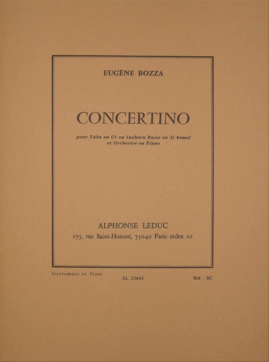 Concertino (tubo/saxhorn And Piano) Tuba scores gallery preview page 1