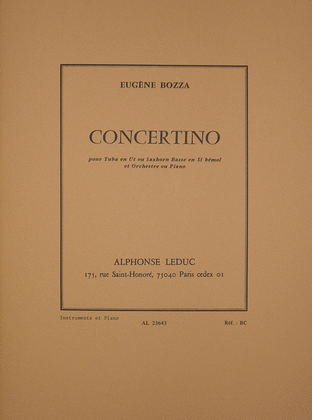 Book cover for Concertino (tubo/saxhorn And Piano)