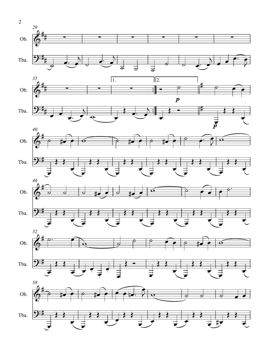 The Stars and Stripes Forever for Oboe and Tuba Oboe scores gallery preview page 2