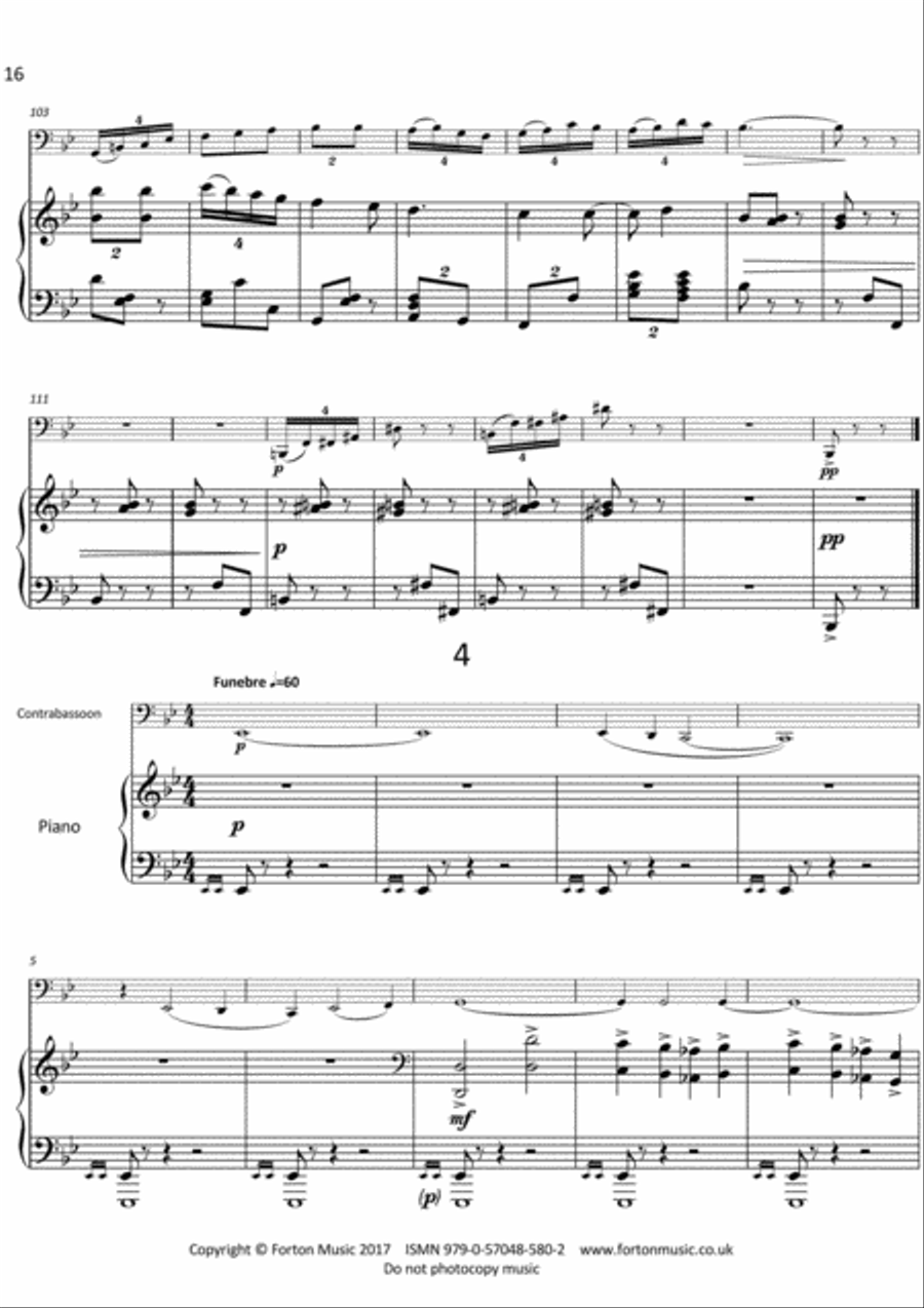 Sonata for Contrabassoon and Piano Bassoon Solo scores gallery preview page 5