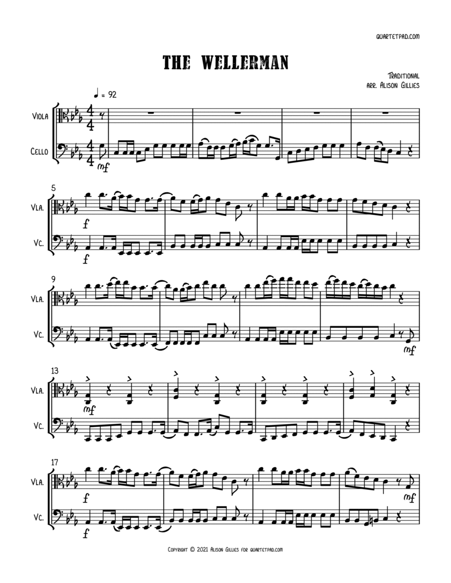 The Wellerman Sea Shanty - Viola & Cello Duet String Duet scores gallery preview page 1