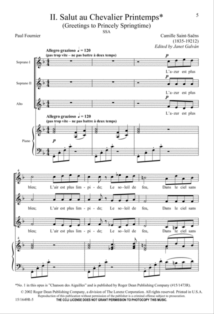 Salut au Chevalier Printemps SSA scores gallery preview page 5