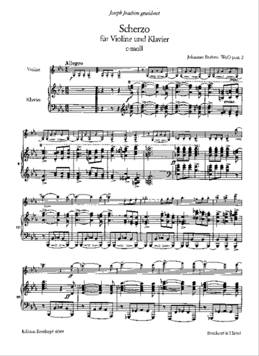 Scherzo in C minor WoO post. 2 Violin Solo scores gallery preview page 2