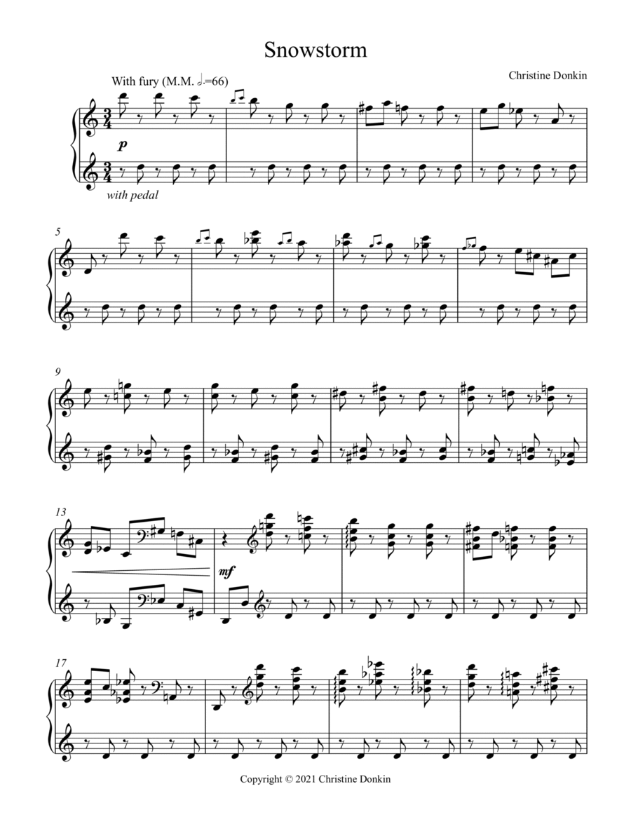 Snowstorm Piano Solo scores gallery preview page 1
