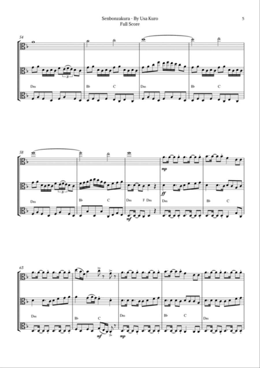 Senbonzakura String Trio scores gallery preview page 5