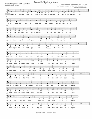 Carol: Tydings trew, from Anonymous 4: "The Cherry Tree" - Score Only