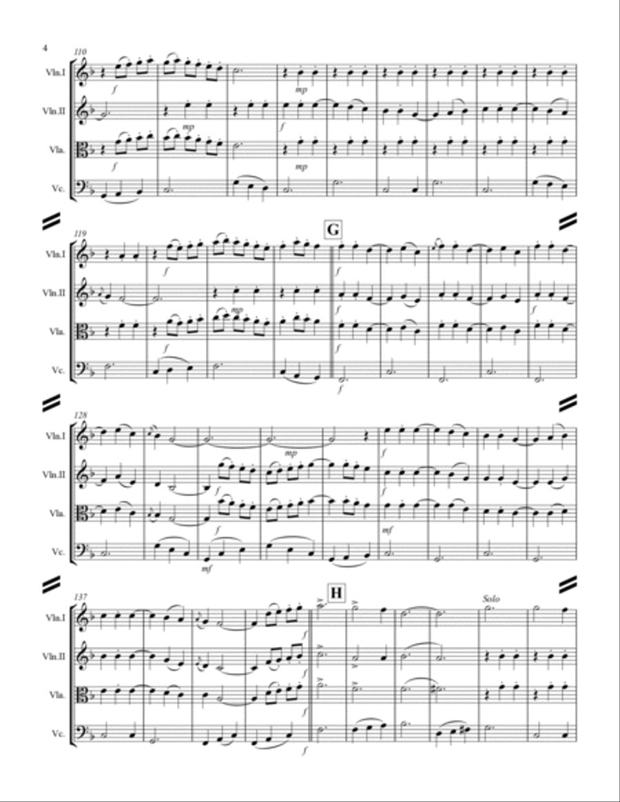 Cielito lindo (for String Quartet) String Quartet scores gallery preview page 5