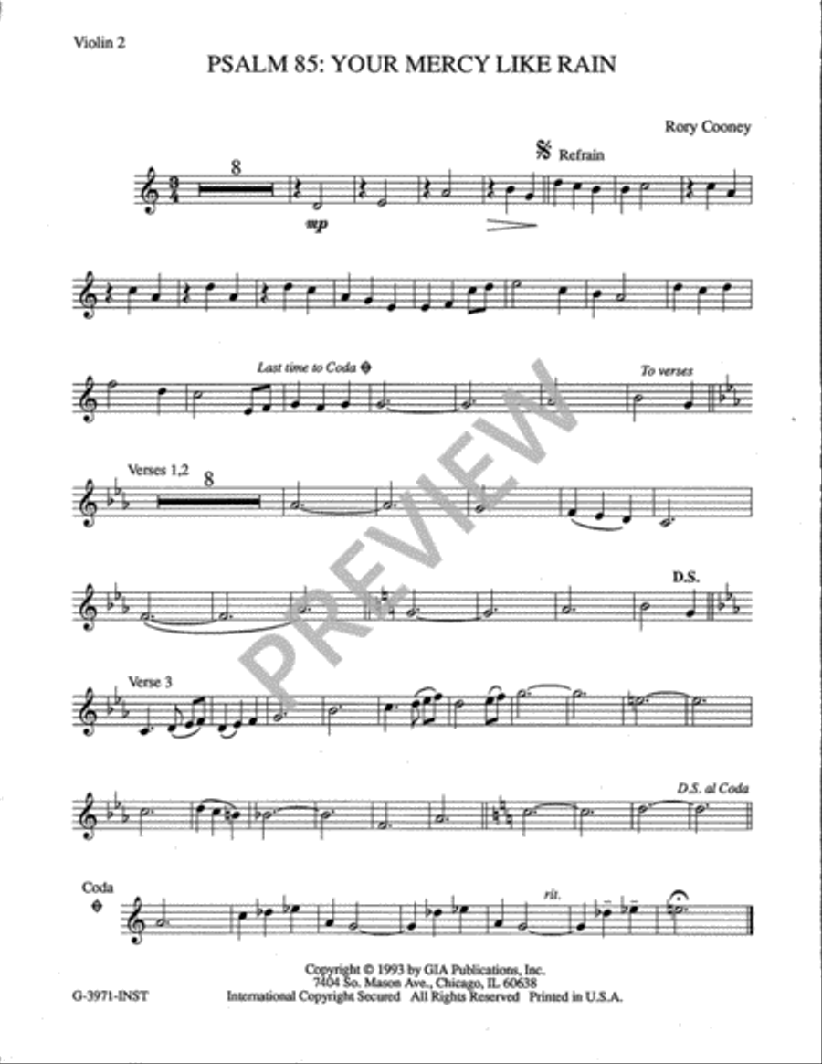 Psalm 85: Your Mercy Like Rain - Instrument edition Flute scores gallery preview page 6