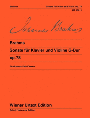 Book cover for Sonata for Piano and Violin, G major, Op. 78