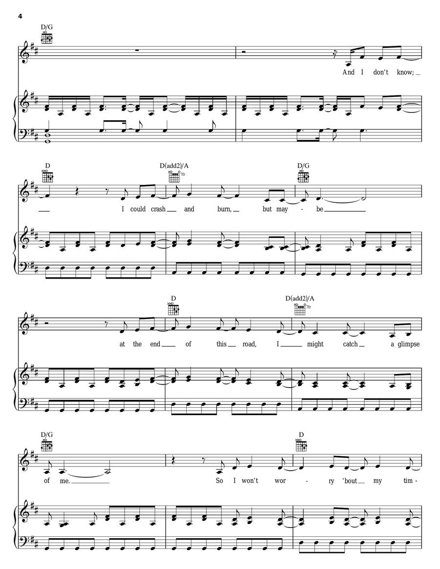 Sober Piano, Vocal, Guitar scores gallery preview page 4