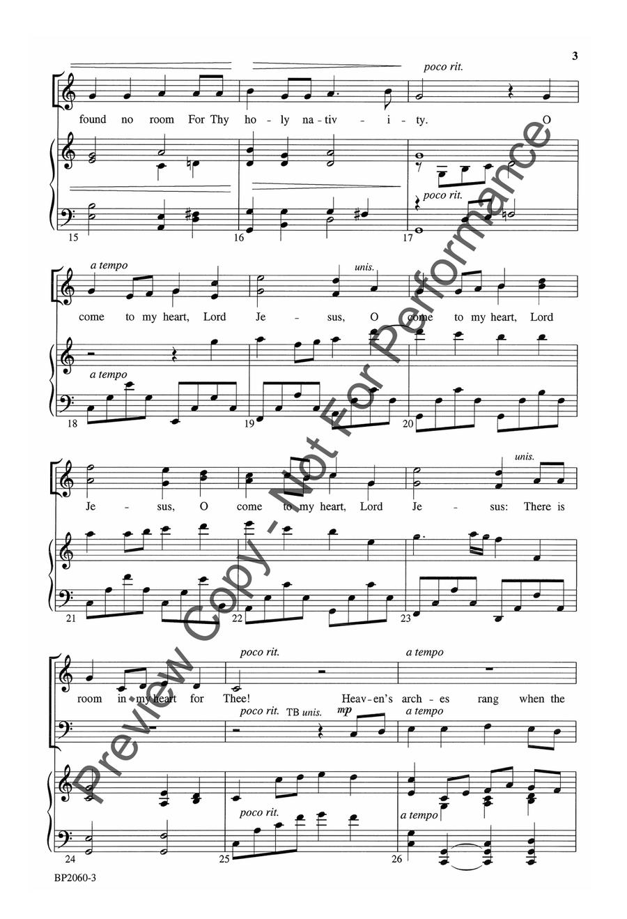 Thou Didst Leave Thy Throne 4-Part scores gallery preview page 4
