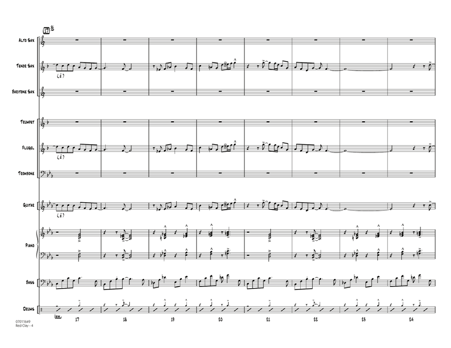 Red Clay - Conductor Score (Full Score) Jazz Ensemble scores gallery preview page 4