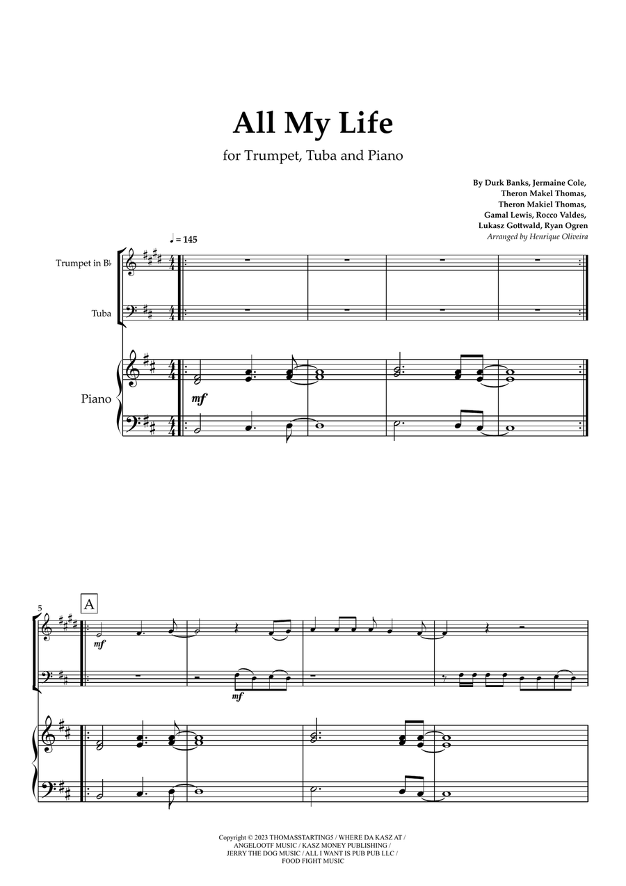 All My Life All My Life Brass Duet scores gallery preview page 1