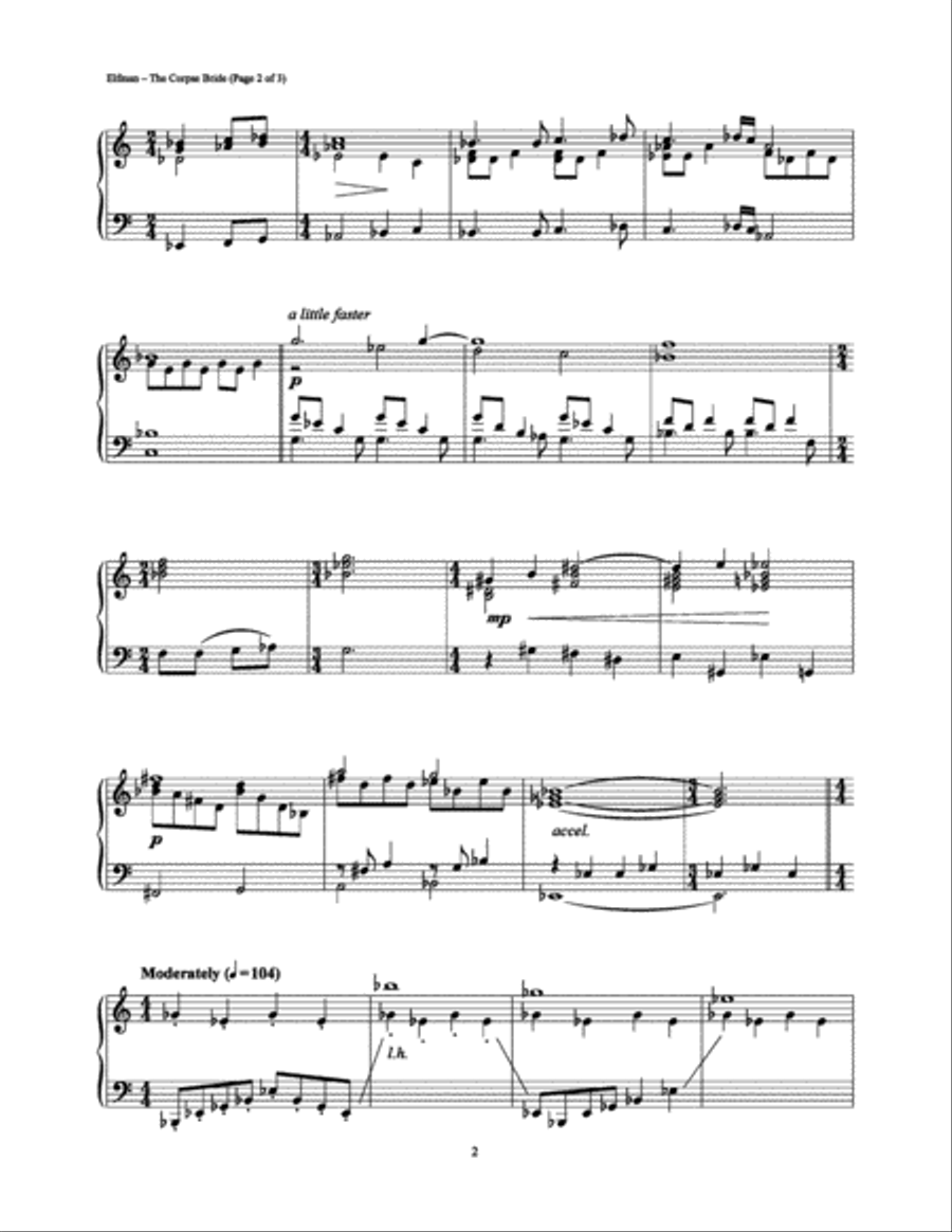 Corpse Bride (Main Title) Piano Solo scores gallery preview page 2