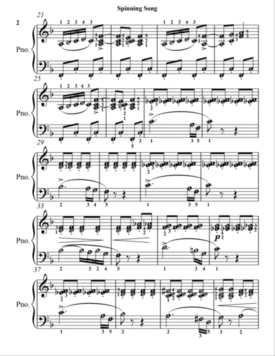 Spinning Song Elementary Piano Sheet Music Piano Method scores gallery preview page 3