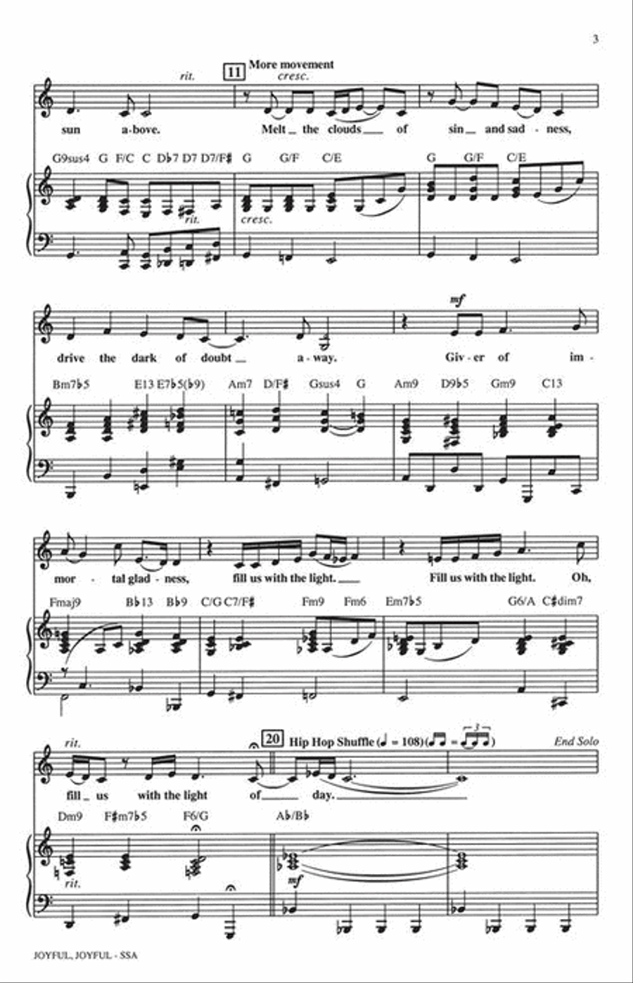 Joyful, Joyful SSA scores gallery preview page 4