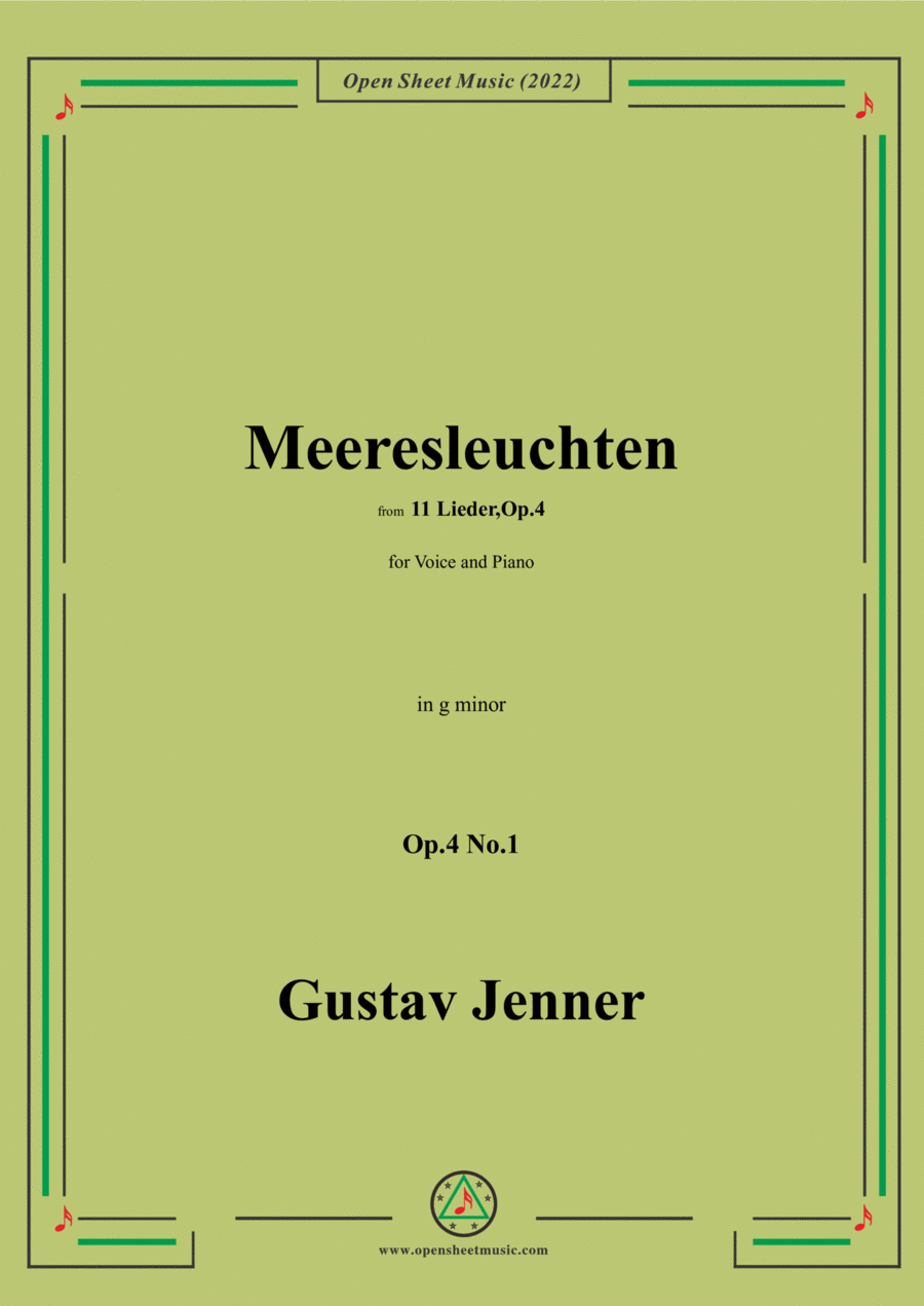 Jenner-Meeresleuchten,in g minor,Op.4 No.1 Voice scores gallery preview page 1