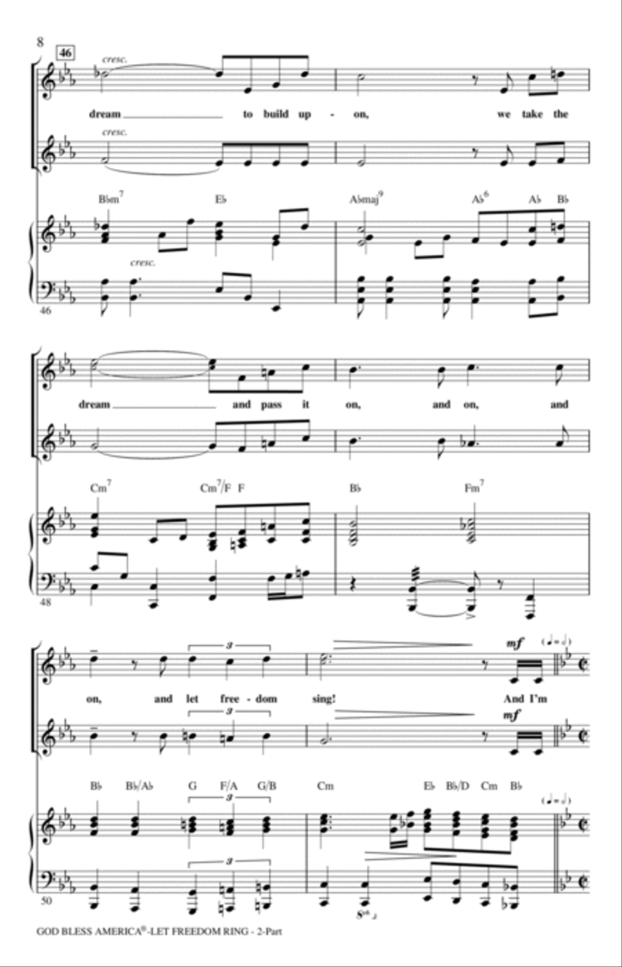 God Bless America (Let Freedom Ring) (Medley) 2-Part scores gallery preview page 7